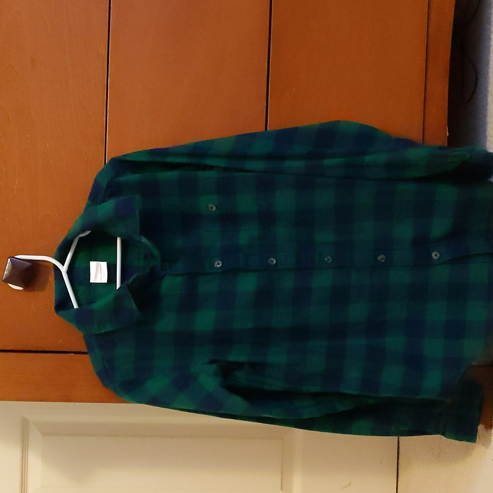 Boys Hanna Andersson Flannel Long Sleeve Button up Shirt. Size 12.